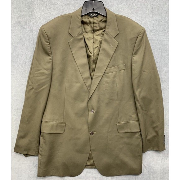 Jos A. Banks Blazer Men 46L 100% Pure New Wool Taupe Business Career Church - Picture 1 of 16